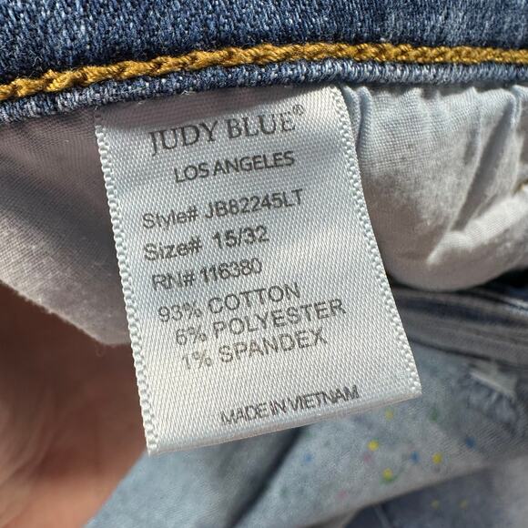 Judy Blue Jeans Womens 32 Paint Splatter Boyfriend Fit Distressed Boho Artsy - Picture 6 of 13